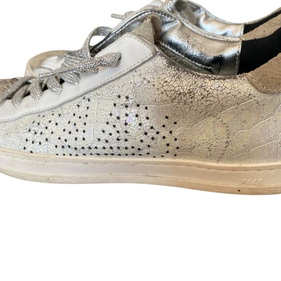 P448 John Sneaker Iridescent White Low Top Sneaker size 38 size 8 - Picture 7 of 11